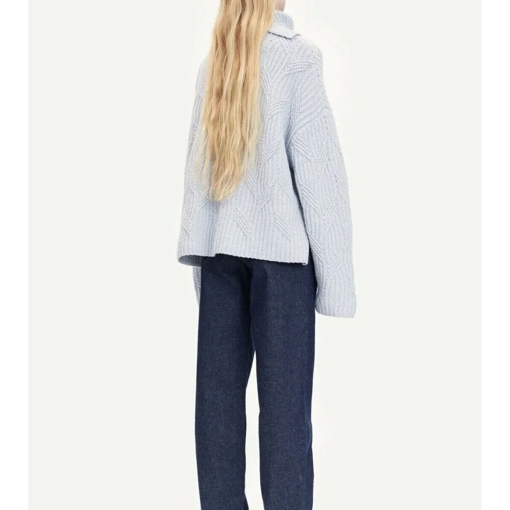 SAMSOE SAMSOE Women Kei turtleneck 11250 Color Gray Dawn Size Medium - Picture 4 of 14